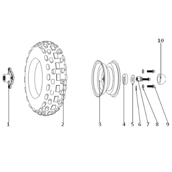 FunBikes Xtrax 125cc Quad Bike Rear Tyre 16x8.00-7