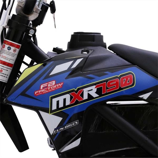 FunBikes MXR 790w Lithium Electric Motorbike 61cm Blue/Black Kids Dirt Bike
