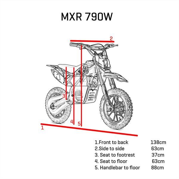 FunBikes MXR 790w (MP) Lithium Electric Motorbike 61cm Green/Black Kids Dirt Bike