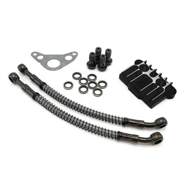 Pit Bike Oil Cooler Adapter Kit Black