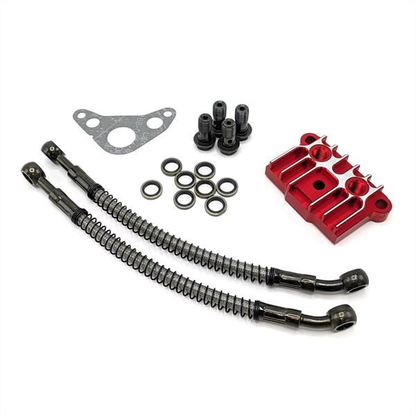 Pit Bike Oil Cooler Adapter Kit Red 