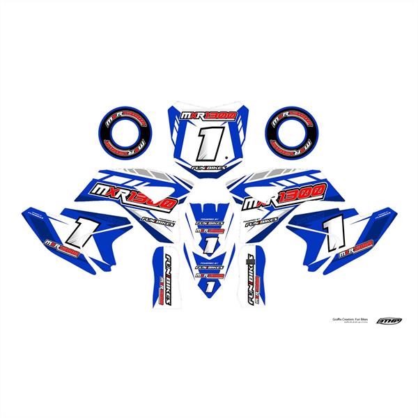 FunBikes MXR1300 Electric Dirt Bike Blue Sticker Kit