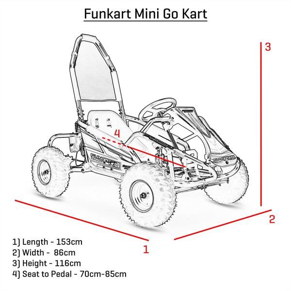 FunBikes Funkart Pro 98cc Blue Kids Petrol Go Kart