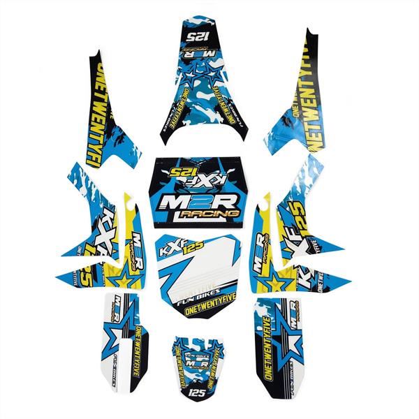 M2R KXF125 Pit Bike Blue Sticker Kit 2020 Onwards