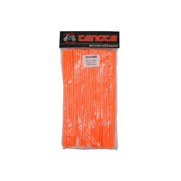 Pit Bike Spoke Wraps 72pcs Set 24cm Orange