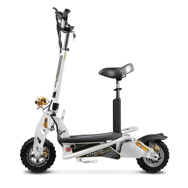 Chaos GT1600 Sport 48v 15.6ah Li Hub Drive White Off Road Electric Scooter