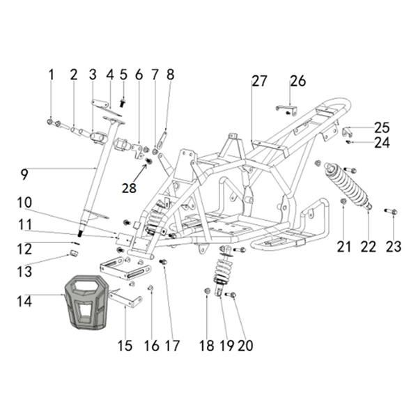 FunBikes Excite 50cc Mini Quad LHS Rear Plastics Bracket