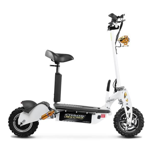 Chaos 1600w 48v SLA Hub Drive White Off Road Electric Scooter