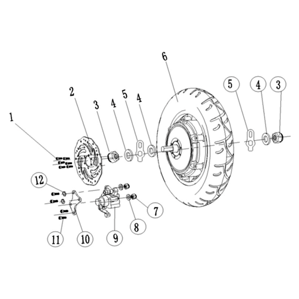 Chaos GT1600 Electric Scooter Rear Wheel Hub Motor Off-Road Tyre