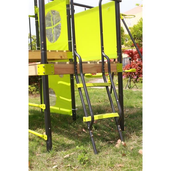 Manor All-in-One Swing Set Forts, Monkey Bars, Seesaw & Swings