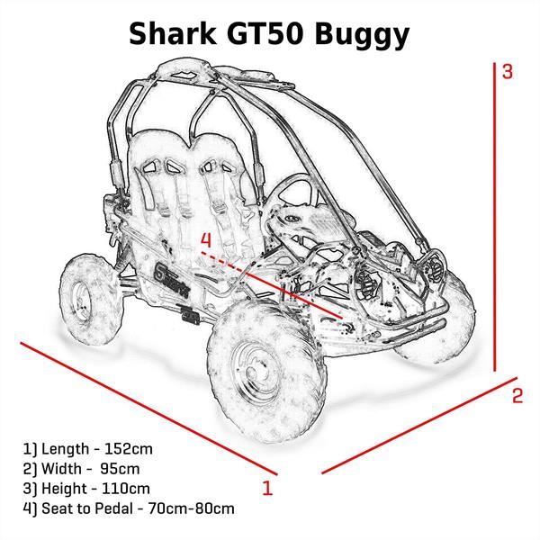 FunBikes Shark GT50 212cc Black Mini Off Road Buggy