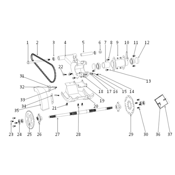 FunBikes T-Max 90cc Quad Bike Upper Chain Guard Bracket