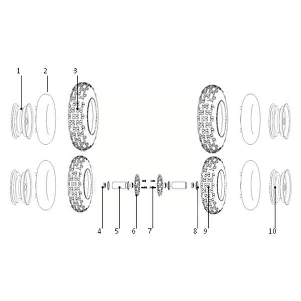FunBikes Ranger 800w Mini Quad V2 Front Tyre 4.10-6