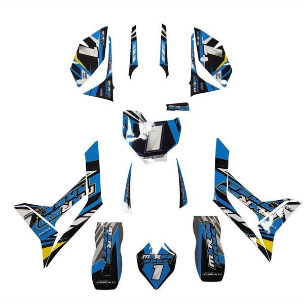MXR RAGE 50cc Mini Dirt Bike Sticker Set Blue