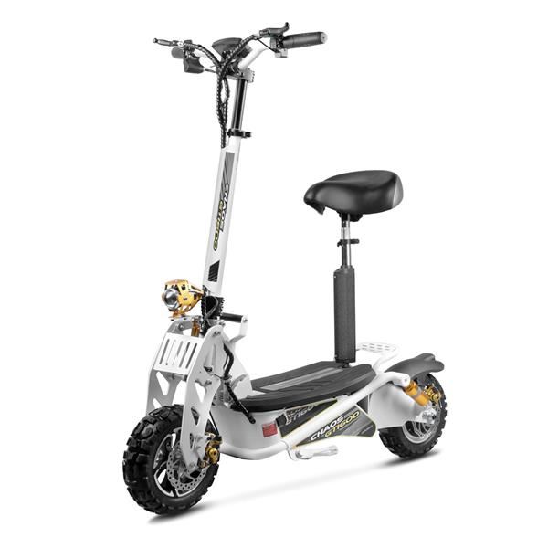 Chaos GT1600 Sport 48v 15.6ah Li Hub Drive White Off Road Electric Scooter
