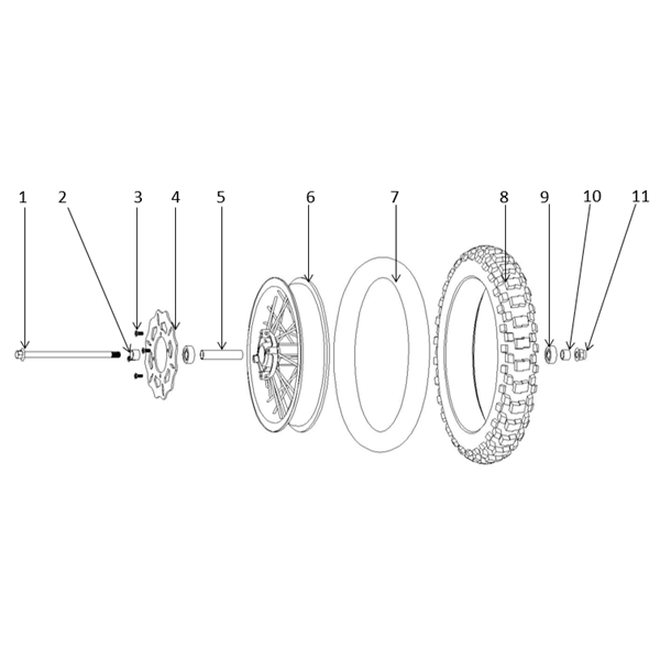 FunBikes MXR1500 Electric Dirt Bike Front Wheel Rim