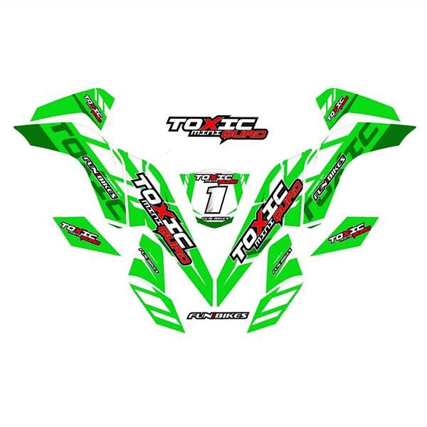 Funbikes Toxic V2 Mini Quad Green Sticker Kit