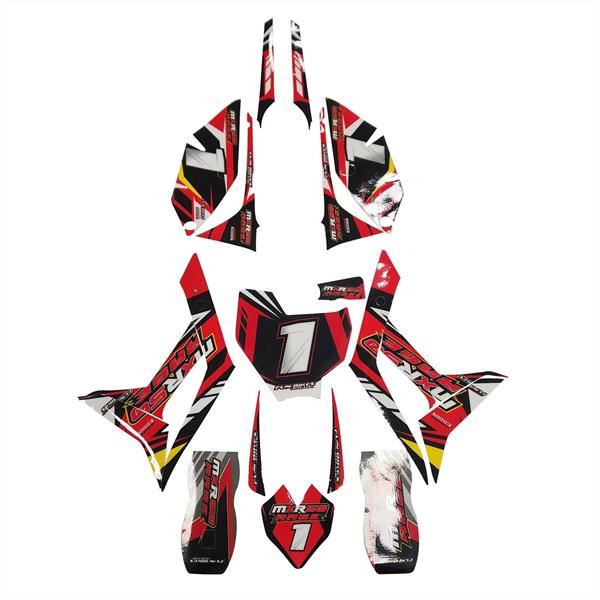 MXR RAGE 50cc Mini Dirt Bike Sticker Set Red