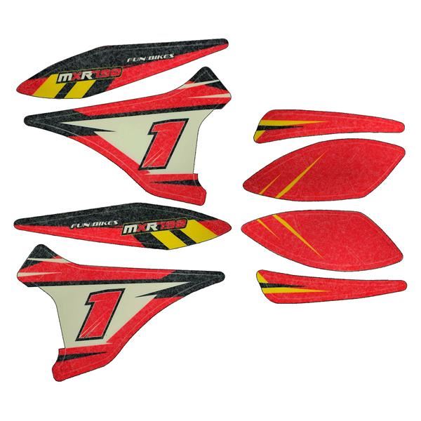 FunBikes MXR 790w Electric Dirt Bike Sticker Set Red