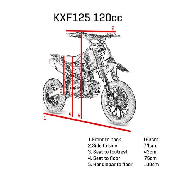M2R Racing KXF125 120cc 14/12 76cm Black Blue Pit Bike