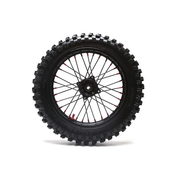 M2R RF125 RF140 RF160 Pit Bike Rear 14 Wheel Black Spokes Red Nipples