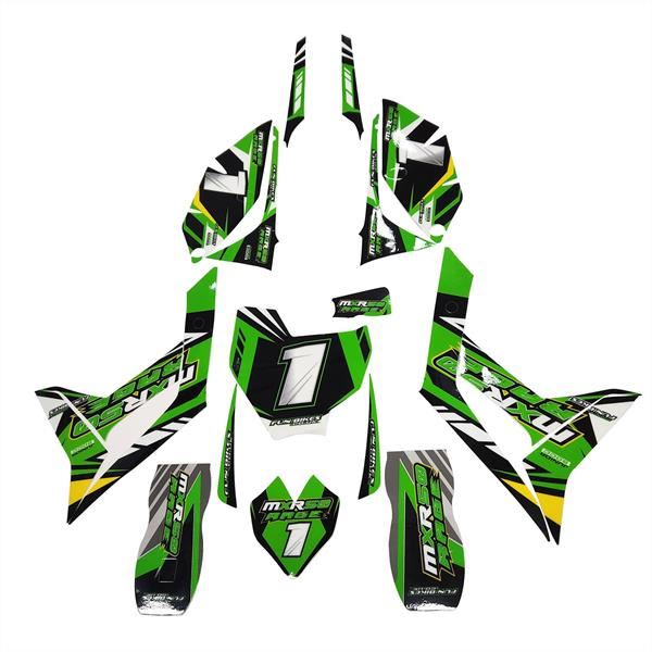 MXR RAGE 50cc Mini Dirt Bike Sticker Set Green