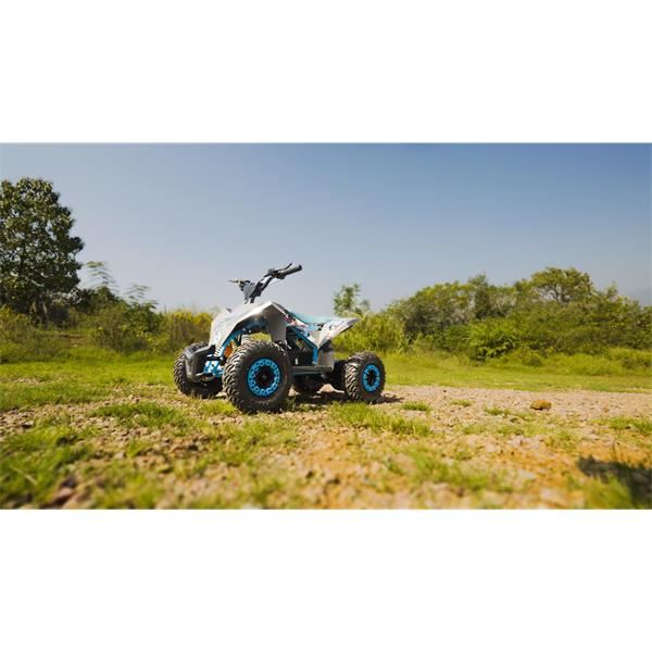 FunBikes T-Max Roughrider 2025 1100w 36v Nardo Grey/Blue Kids Midi Electric Quad Bike 35km/h