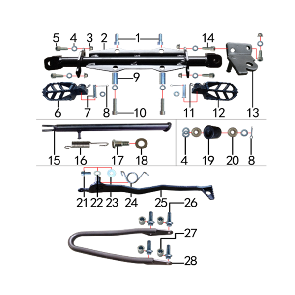 M2R RF160 S2 Pit Bike Rear Tail Bar