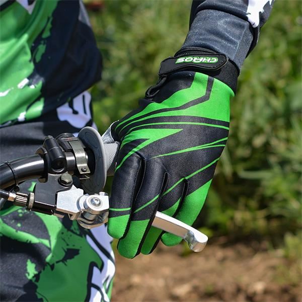Chaos Kids Motorbike Quad Bike Gloves Green