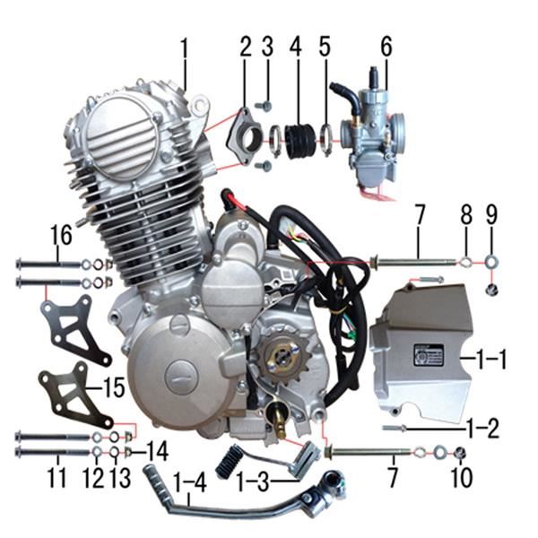 M2R M1 250cc Dirt Bike Engine Hanger Bottom Bolt