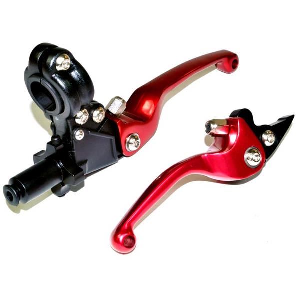 Pit Bike CNC Folding Levers Red