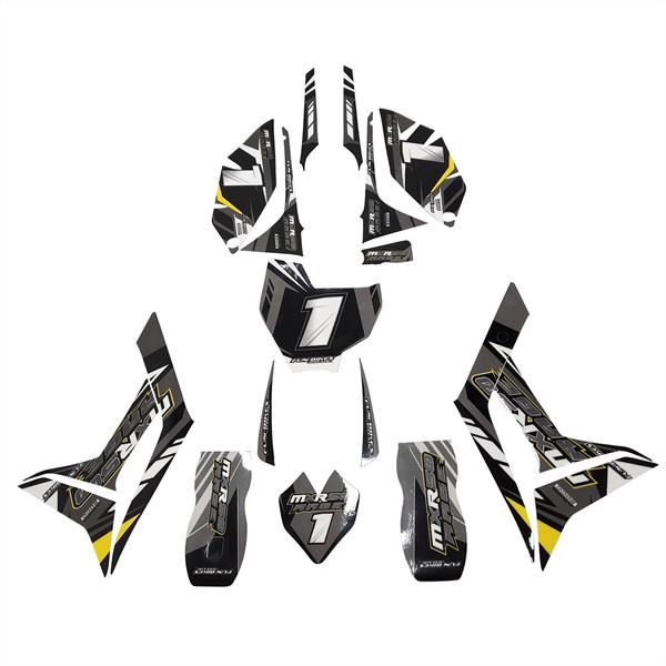 MXR RAGE 50cc Mini Dirt Bike Sticker Set Grey