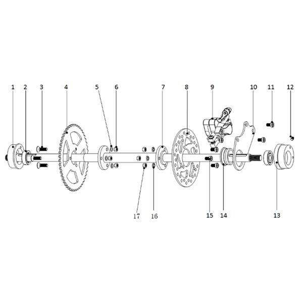FunBikes Excite 1000w Mini Quad Rear Sprocket Bolt Spring Washer