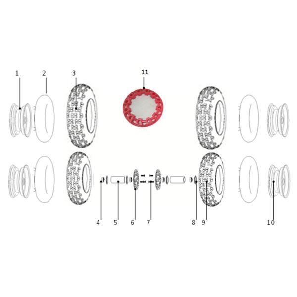 FunBikes Excite 50cc Mini Quad Front Wheel Nut Cover