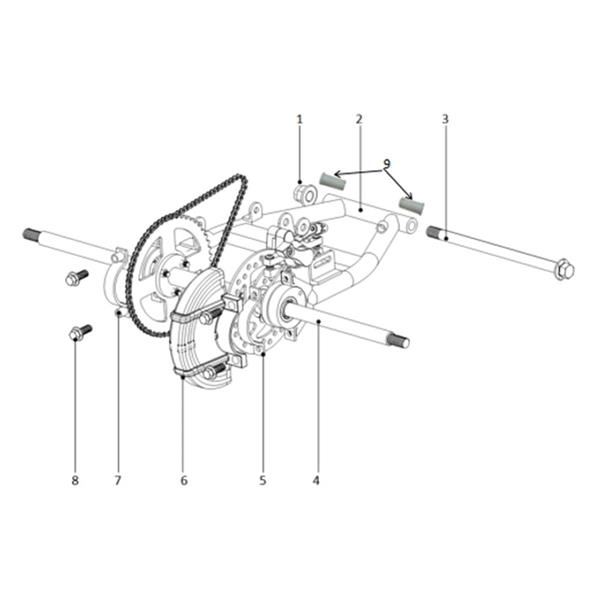 FunBikes Excite 50cc Mini Quad Rear Swing Arm Axle Nut