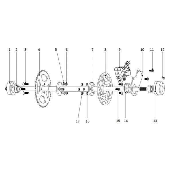 FunBikes Excite 50cc Mini Quad Rear Sprocket Bolt