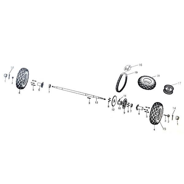 Funbikes Shark 50 Buggy Bottom Axle Drive Chain 9.070.004