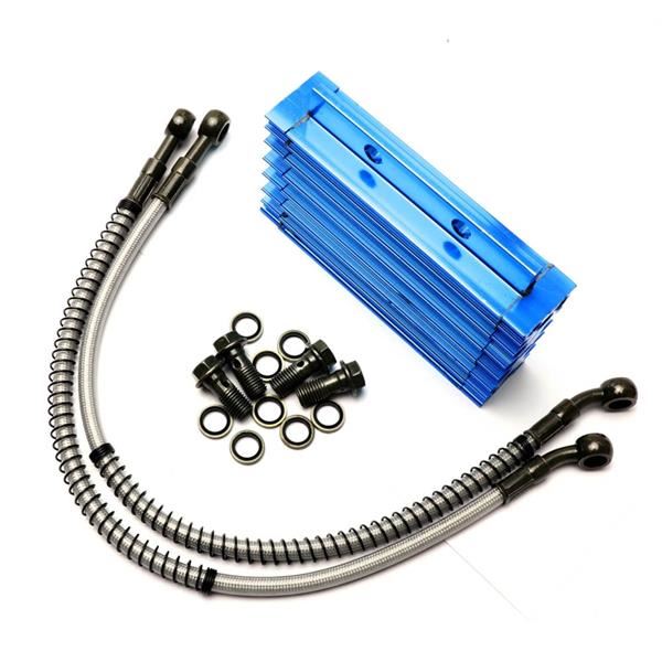 Pit Bike Oil Cooler Kit Blue