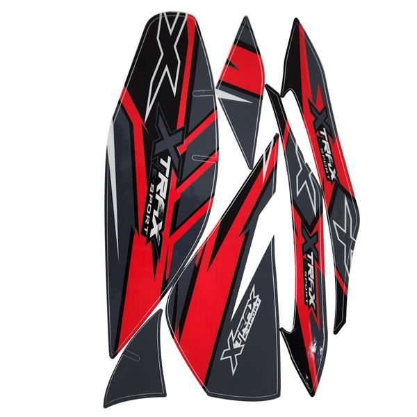 FunBikes Xtrax E-Sport 1000w Quad Bike Sticker Set Red