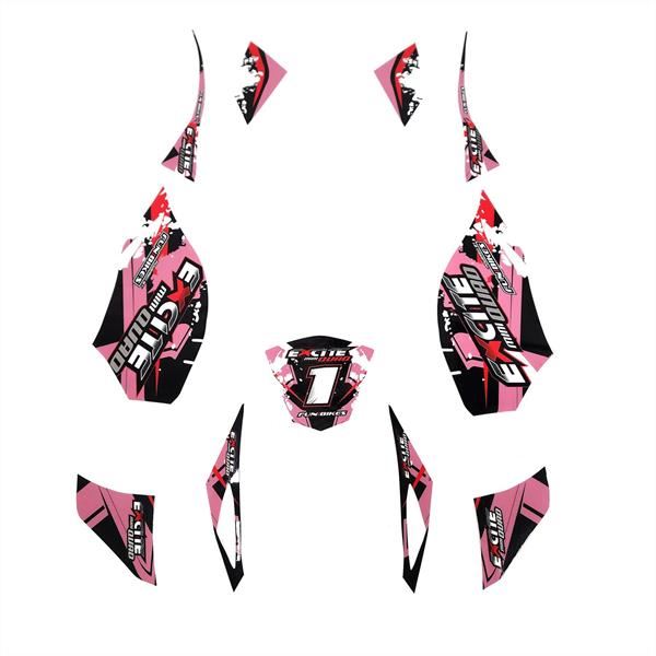 FunBikes Excite 50cc Mini Quad Sticker Set Pink