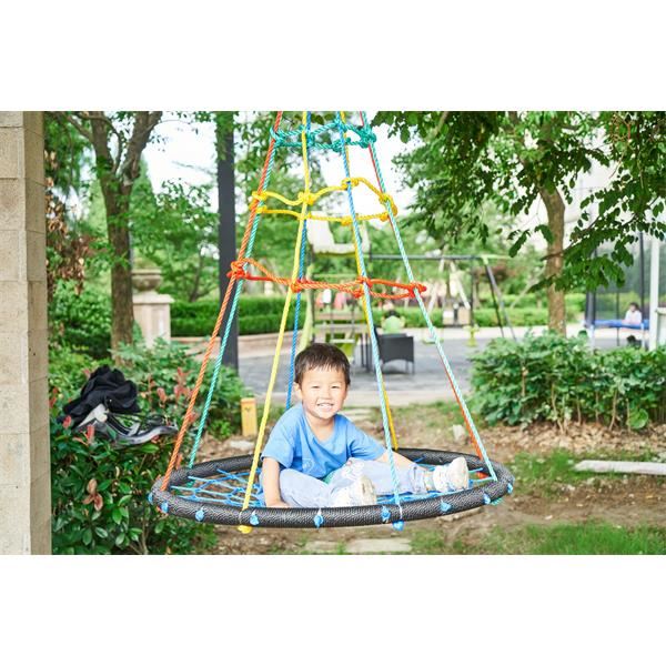 100cm Giant Round Nest Tree Swing Set for Kids Adjustable Hanging Ropes