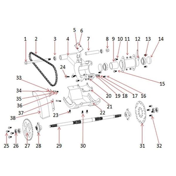 Funbikes T-Max Quad Bike Disc & Sprocket Guard Attachment Plate
