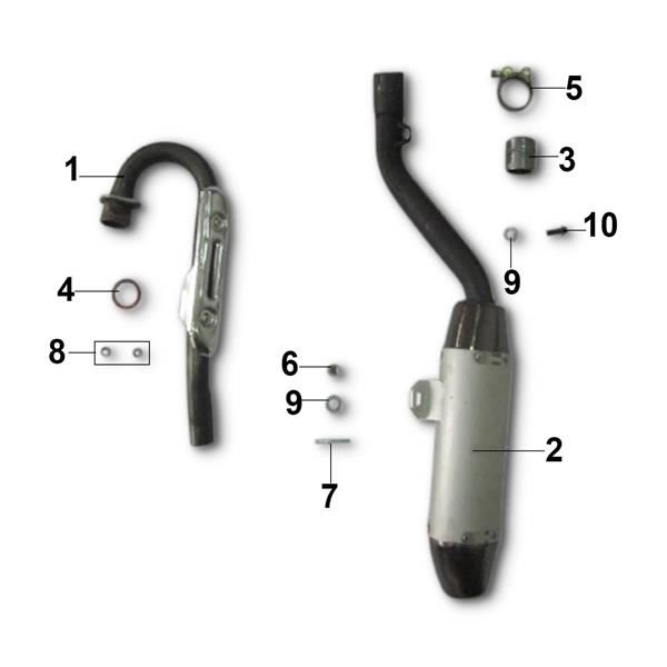 Xtrax Sport 250cc Quad Bike Front Exhaust Pipe