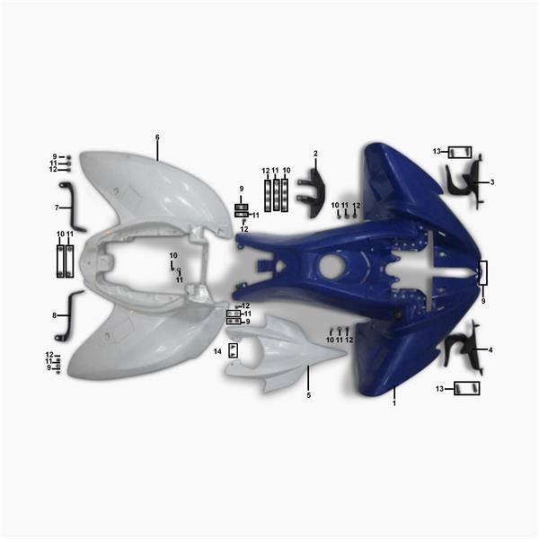 Xtrax Sport 250cc Quad Bike RHS Rear Plastic Bracket