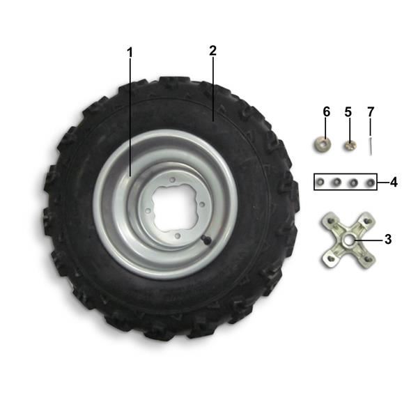 Pentora 250cc Quad Bike Rear Wheel Complete