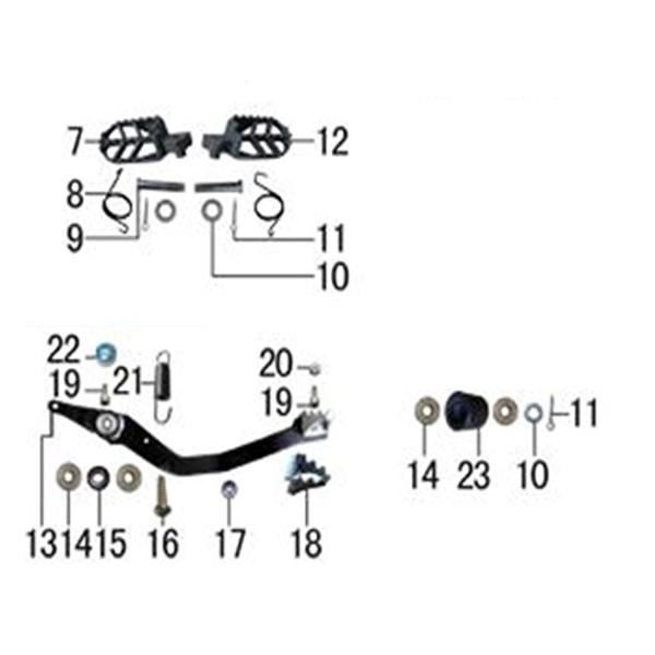 M2R RF125 S2 Pit Bike Right Foot Peg