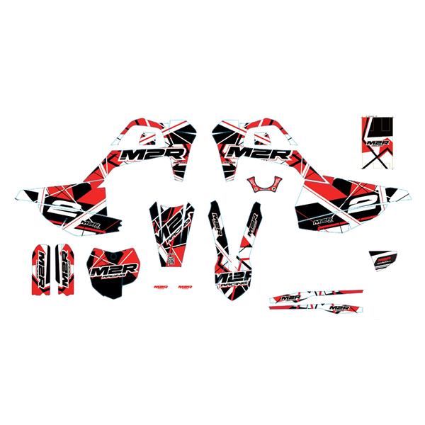 M2R RS-R 250cc Dirt Bike Sticker Set White/Red/Black