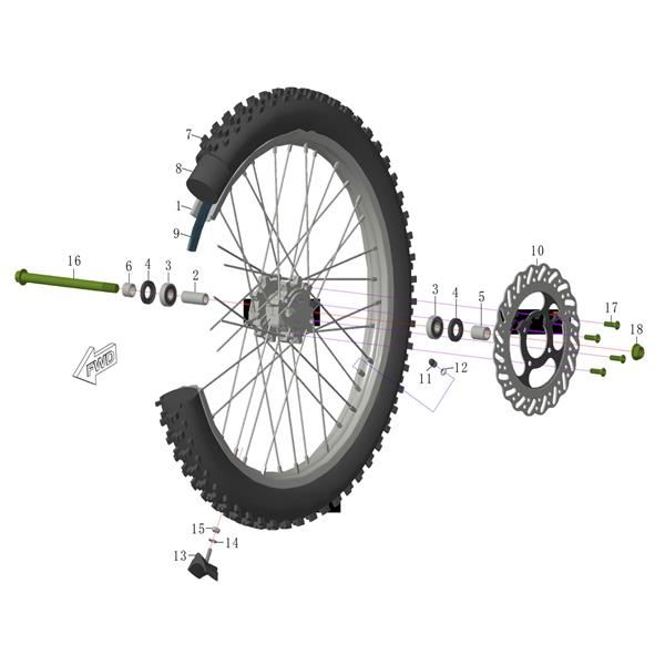 M2R RS-R 250cc Dirt Bike Front Rim Lock