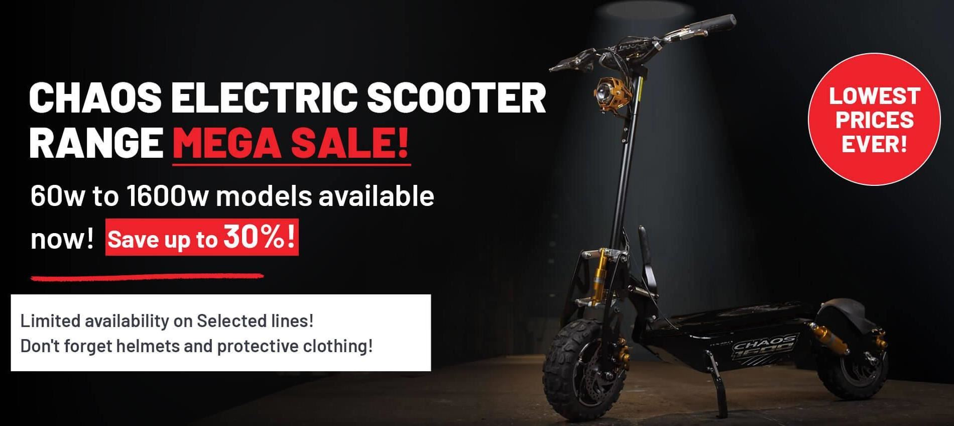 CHAOS ELECTRIC SCOOTER RANGE MEGA SALE!